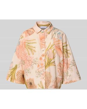 Rich & Royal Boxy Fit Bluse mit 3/4-Arm - Natur