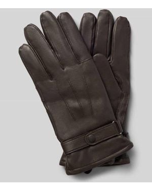 Barbour Handschuhe aus Rindsnappa mit Riegelverschluss - Grau