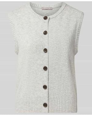 christian berg Regular Fit Strickweste aus Woll-Mix - Grau