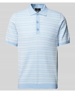 Cinque Regular Fit Poloshirt mit gerippten Abschlüssen Modell 'Flavius' - Blau