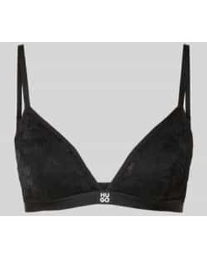 HUGO Triangel-Bh Van Bloemenprint Kant - Zwart