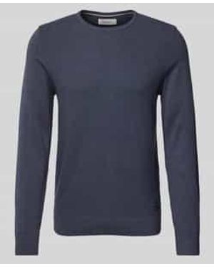 S.oliver Regular Fit Gebreide Pullover Van Puur Katoen Met Structuurmix - Blauw
