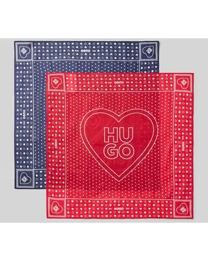 HUGO Tuch aus reiner Baumwolle Modell '2Bandana' - Rot