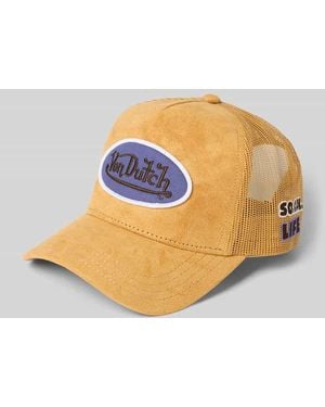 Von Dutch Trucker Cap mit Label-Patch Modell 'CASQUETTE' - Natur