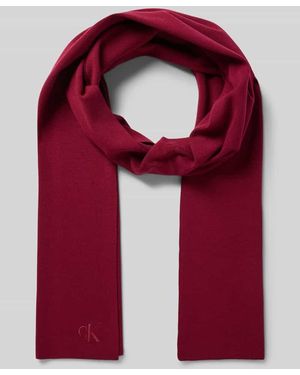 Calvin Klein Schal aus Viskose-Mix mit Logo-Stitching - Rot