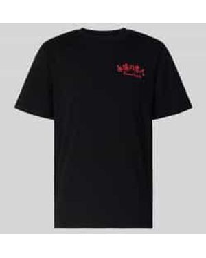 Edwin T-Shirt Met Labelprint, Model 'Forever Lover' - Zwart