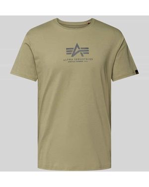 Alpha Industries T-Shirt mit Label-Print - Grün