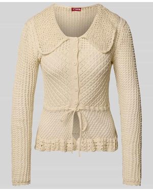 STAUD Cardigan mit Lochmuster Modell 'VIENNA' - Natur