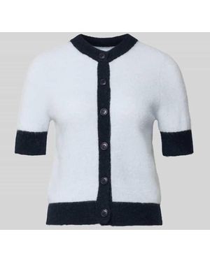 Samsøe & Samsøe Regular Fit Cardigan aus Woll-Alpaka-Mix Modell 'Sanoura' - Blau