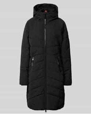 Ragwear Gewatteerde Lange Jas Met Tweewegsritssluiting, Model 'Dizzie' - Zwart
