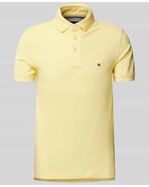 Tommy Hilfiger Slim Fit Poloshirt mit Logo-Stitching Modell '1985' - Gelb