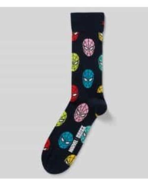 Happy Socks Regular Fit Sokken Met Logostitching, Model 'Spidey' - Blauw