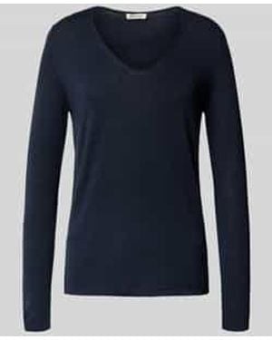 Tom Tailor Regular Fit Gebreid Shirt Van Een Mix Van Katoen En Viscose - Blauw