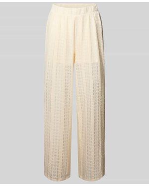 Vero Moda Weite Hose mit Spitzenmuster Modell 'CASSANDRA' - Natur