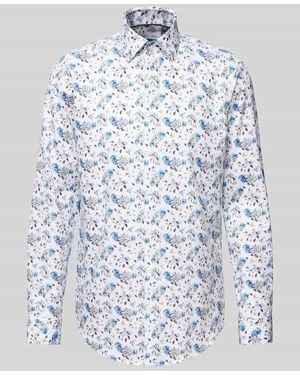Christian Berg Men Regular Fit Freizeithemd Aus Reiner Baumwolle - Blau