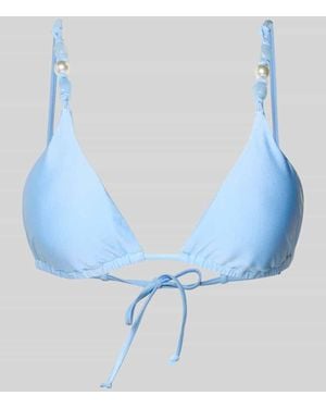 Seafolly Bikini-Oberteil mit Perlen und Schnürung Modell 'PALERMO' - Blau