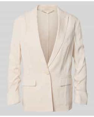 Marc Cain Blazer Van Linnenmix Met Reverskraag - Naturel