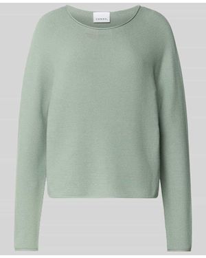 Comma, Strickpullover mit Rundhalsausschnitt - Grün