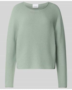 Comma, Strickpullover mit Rundhalsausschnitt - Grün