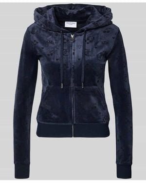 Juicy Couture Sweatjacke mit Kapuze Modell 'MONO MADISON' - Blau