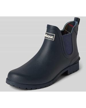 Barbour Gummistiefel mit Label-Patch Modell 'Wilton' - Blau