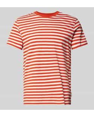 Marc O' Polo Regular Fit T-shirt Van Puur Katoen Met Streeppatroon - Rood