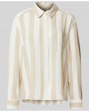 ONLY Regular Fit Bluse mit langem Arm Modell 'CARO' - Natur