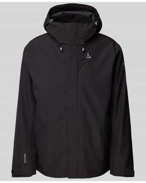 Schoeffel Softshell-Jacke mit Label-Print Modell 'OKERE' - Schwarz