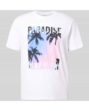 Only & Sons Regular Fit T-Shirt aus reiner Baumwolle Modell 'MAGDY LIFE' - Weiß