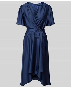 Swing Cocktailkleid mit Bindegürtel - Blau