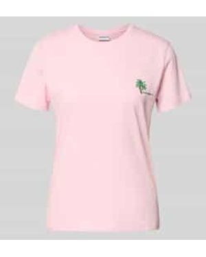Jake*s T-Shirt Met Motiefstitching - Roze