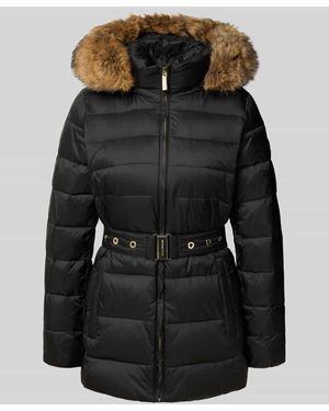 MICHAEL Michael Kors Steppjacke mit Kunstfell-Besatz Modell 'Trimmed' - Schwarz