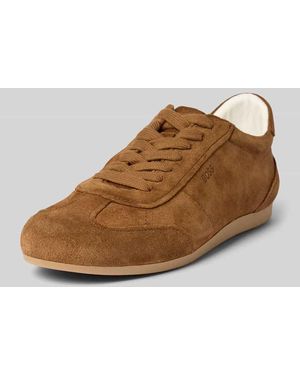BOSS Sneaker aus echtem Veloursleder mit Logo-Prägung - Braun
