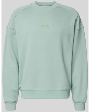 HUGO Regular Fit Sweatshirt aus reiner Baumwolle Modell 'DELASTCREW' - Grün