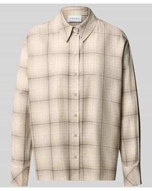 Comma, Relaxed Fit Bluse aus Baumwoll-Viskose-Mix im Allover-Look - Natur