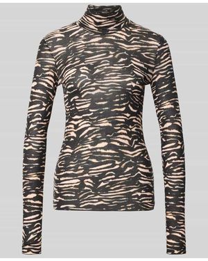 Lanius Slim Fit Longsleeve aus reinem Lyocell - Grau