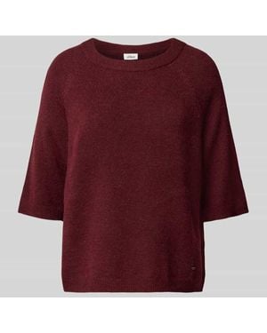S.oliver Regular Fit Strickpullover mit Alpaka-Anteil - Rot