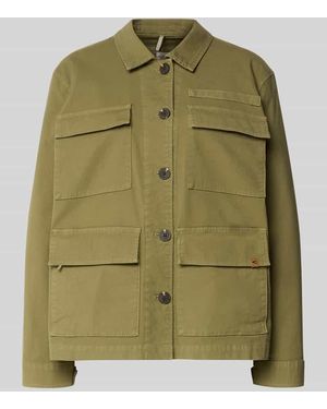 Camel Active Jacke mit Pattentaschen und Label-Detail - Grün