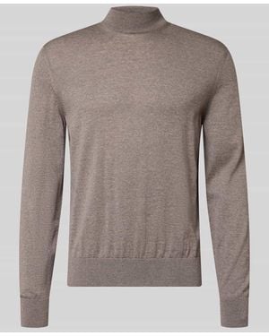 BOSS Regular Fit Pullover aus reiner Schurwolle Modell 'Bjarno' - Braun