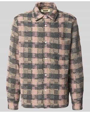Woodbird Freizeithemd mit Pointelle-Muster Modell 'Glixto' - Grau