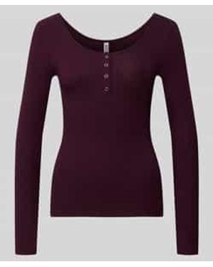 Pieces Slim Fit Shirt Met Lange Mouwen Van Katoenmix, Model 'Kitte' - Paars