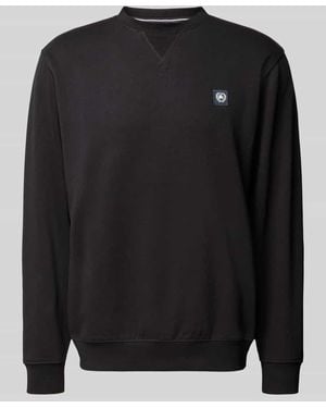 Lerros Sweatshirt mit Label-Patch - Schwarz
