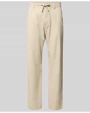 S.oliver Relaxed Fit Broek Van Mix Van Katoen En Linnen - Naturel