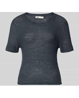 ONLY Regular Fit Strickpullover mit kurzen Ärmeln Modell 'SUNNY' - Blau