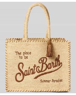MC2 Saint Barth Shopper mit Label-Stitching Modell 'VANITY RAFFIA' - Natur