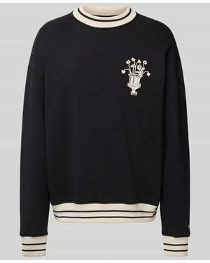 BLKVIS Strickpullover mit Motiv-Stitching Modell 'VASO' - Schwarz