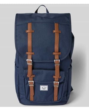 Herschel Supply Co. Rucksack mit Label-Patch Modell 'Little AmericaTM' - Blau