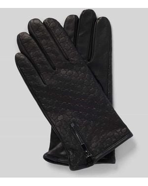 Joop! Handschuhe aus Ziegenleder mit Riemen und Druckknopfverschluss - Blau