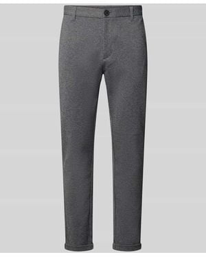 Lindbergh Slim Fit Hose mit Viskose-Anteil in verkürzter Passform - Grau