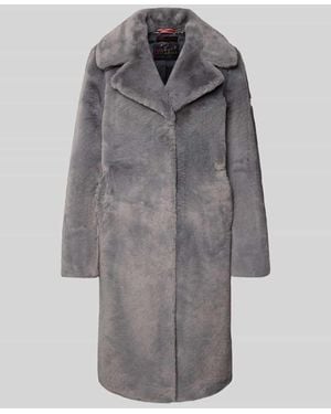 Frieda & Freddies Teddymantel mit Reverskragen - Grau